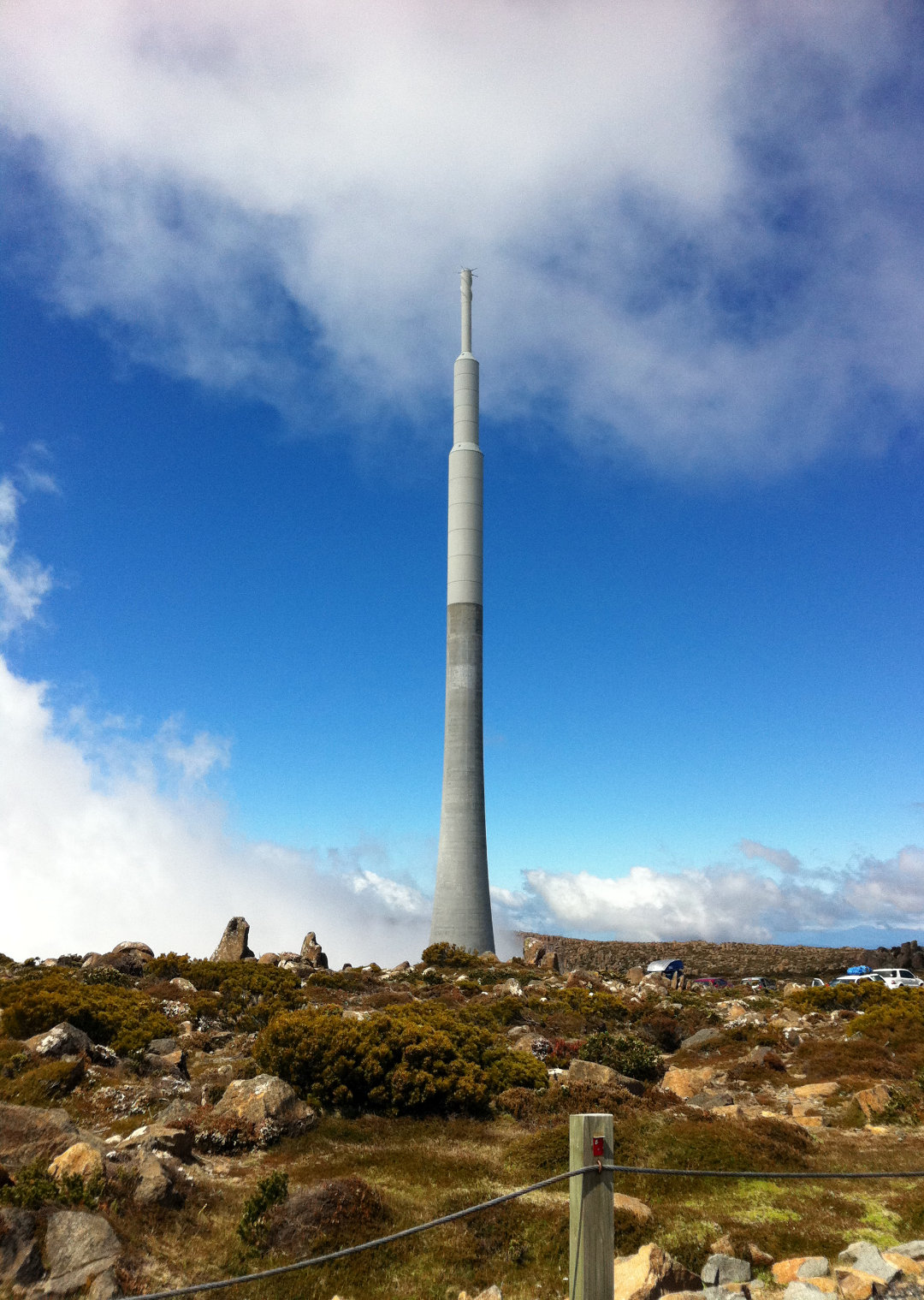 The view from kunanyi / Mount Wellington down to Hobart